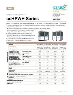 ccHPWH Product Sheet